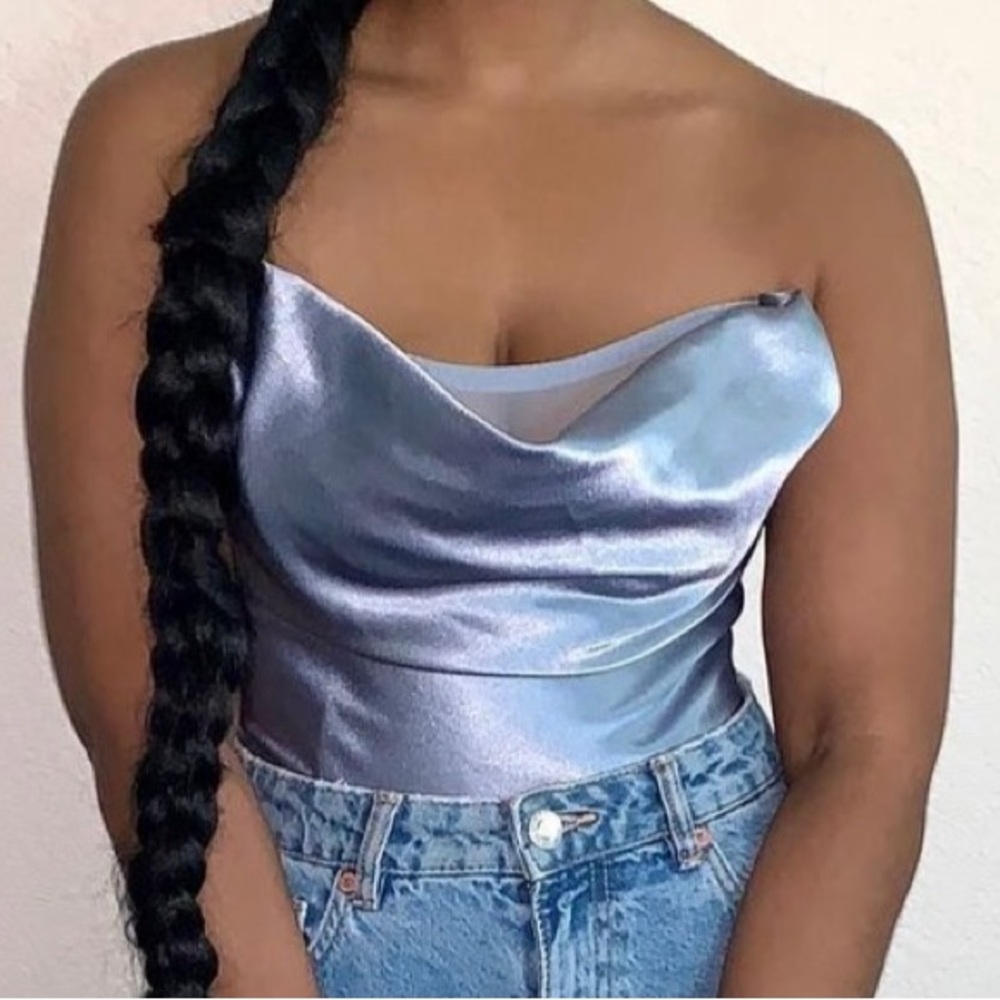 Satin cowl neck corset